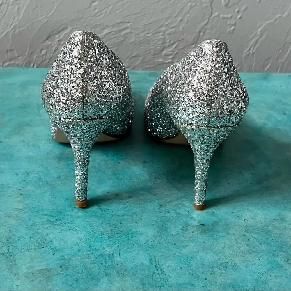 Kate Spade Silver Glitter‎ Pumps Karolina High-Heel